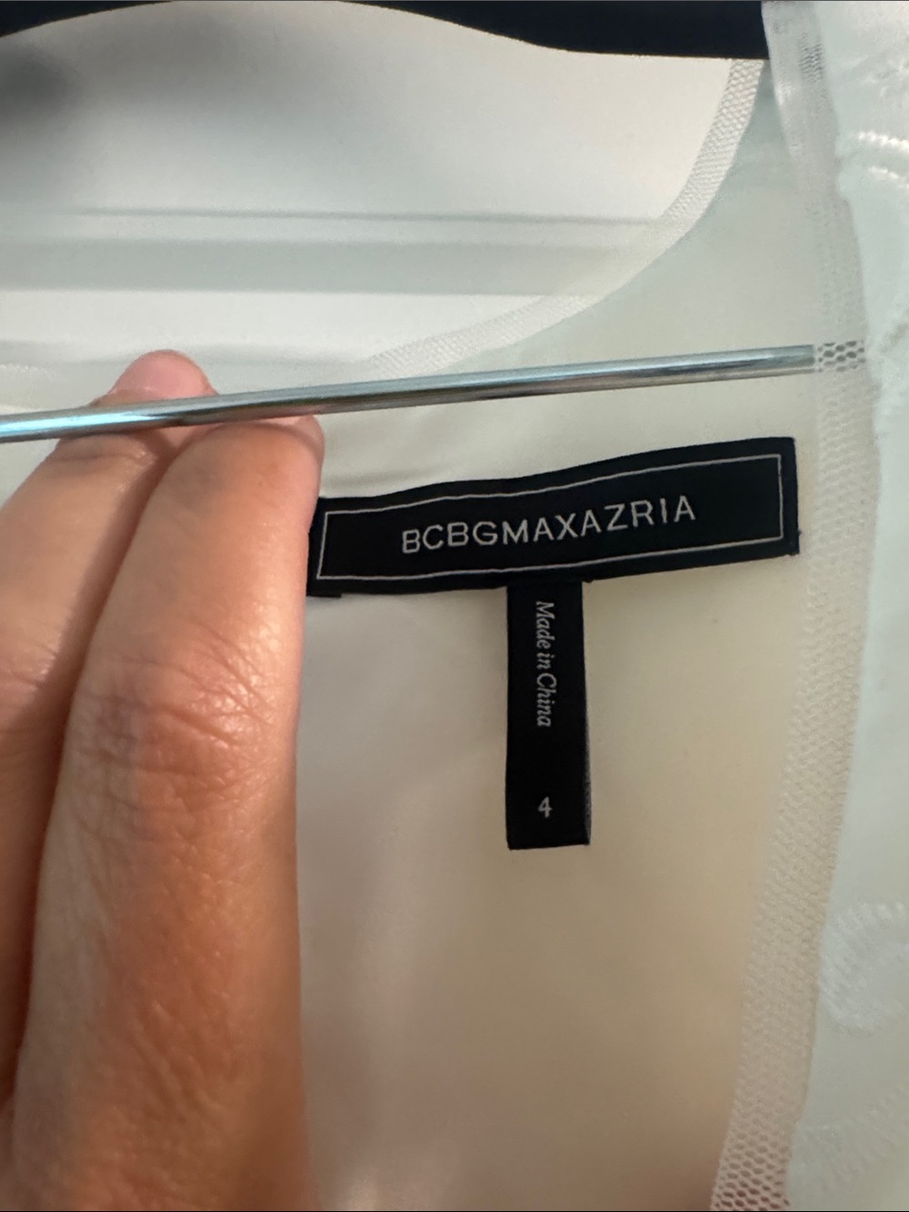 BCBGMaxAzria white Ruffled V‑Neck Lace Cocktail Dress - Picture 3 of 8